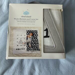 Bundle Cloud Island Milestone Blanket Set and SLotic pacifier clips